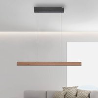 PURE E-Motion LED pendant light, oak/black pearl, CCT