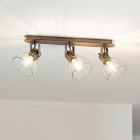 EGLO Taklampa Sambatello, 3 lampor, brun/silver