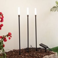 Lindby LED solar light Balian, set of 3, black, aluminium, 3000K