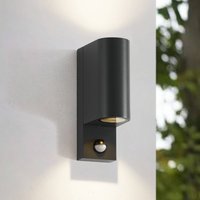 Lindby utomhusvägglampa Palina, sensor, IP44, antracit