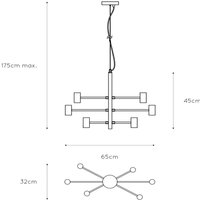 Lucide Suspension Leanne, noire, à 6 lampes