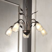 ONLI Liliana pendant light, 5-bulb, black, red gold, metal