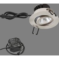 EVN PC65 recessed light, round, 3000K stainless steel