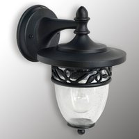 Elstead Utomhusvägglampa Burford - skärm av blåsglas