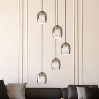 EGLO Ciampino pendant light, black, 5-bulb.