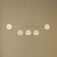 Suspension Maytoni Erich, laiton rosé, verre/métal, à 5 lampes