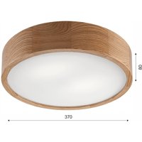 Envostar plafonnier Caspian, Ø 37 cm, IP54, chêne