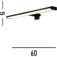 Searchlight Kos LED-spegellampa, bredd 60 cm, svart aluminium IP44