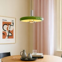 Lindby lampa wisząca Branford, retro, Ø 35 cm, zielona, metal