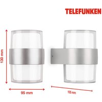 Telefunken Cludu LED-utomhusvägglampa, silver