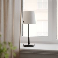 By Rydéns By Rydens bordslampa Lumi, 49 cm, svart/vit, textil