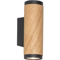 Wandleuchte Bolivia, eiche/schwarz, Höhe 18 cm, GU10