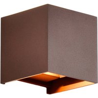 LED-Außenwandleuchte Davos, corten, eckig, dimmbar Aluminium