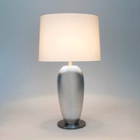 Holländer LAMBDA OVAL table lamp, silver/ecru, height 77 cm, ceramic, E27