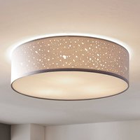 Lindby taklampa Umma, grå, tyg, Ø 50 cm, E27