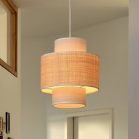 OSRAM Decor Wrap Cylinder pendant light, beige, raffia, linen