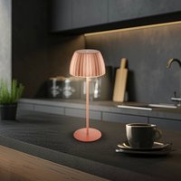 Briloner LED rechargeable table lamp Brilo unplugged Riffle, 36 cm, copper