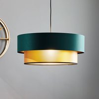 Maco Design Dorina hängande lampa, grön/guld Ø 50cm
