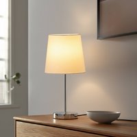 Lindby Leza table lamp chrome, lampshade white