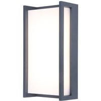 LED-Außenwandlampe QUBO, dunkelgrau, Höhe 22 cm, Metall IP54