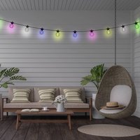 Näve Guirlande lumineuse LED solaire CADENA, RVB, noire, à 10 lampes, 10 m