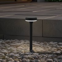 Lindby Solar LED ground spike light Brinca, black, PC, sensor
