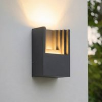 Lindby LED-utomhusvägglampa Aurali, 1 lampa, svart, IP65