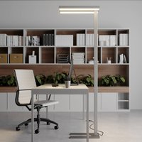 Arcchio Logan Basic LED floor lamp, set of 2, silver, 6000 lm