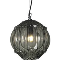 Karman pendant light Ginger, smoke grey, height 26 cm, glass, E27