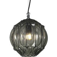 Karman hänglampa Ginger, rökgrå, höjd 26 cm, glas, E27