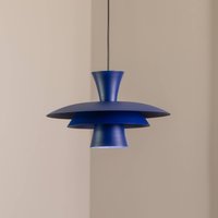 Luminex Plato pendant light, dark blue, metal, Ø 38 cm, E27