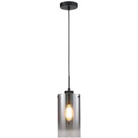 Freelight Ventotto hanging light, black/smoke, Ø 15 cm, glass