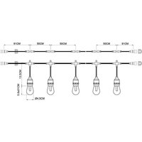 Prios Smart LED-ljuskedja Liezel, 732 cm, RGBW, Tuya
