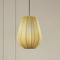 Lindby Hängeleuchte Helin, grau, Ø 30 cm, Stoff