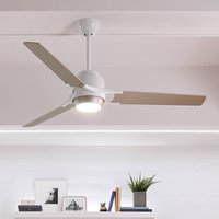 KICHLER Ventilateur plafond LED Zeus 3 pales blanc-argenté