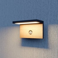 Lucande Lignus LED-utomhusvägglampa, rörelsesensor