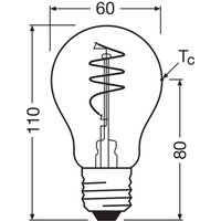 OSRAM LED Vintage E27 5.9W 2,700K Spiral Filament clear