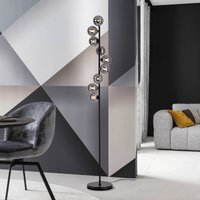 Schöner Wohnen lampe sur pied Dubai, verre fumé, à 9 lampes, G9