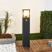 Lucande Klemens path light, 65 cm, sensor, anthracite, E27