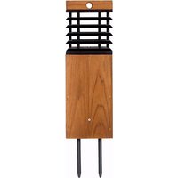 Les Jardins LED solar path light Tekura, teak/grey, spike