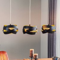 Domiluce Tornado hanging light, three-bulb, black