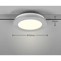 Trio Lighting Camillus LED track light for DUOline, titanium, Ø 17 cm