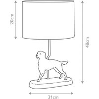 Elstead Lampe à poser Rufus, bronze-patina/crème, lin, résine