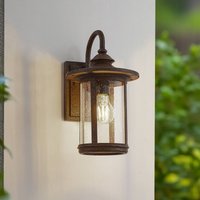 Lindby utomhusvägglampa Zayn, rostfärgad, glas, IP23