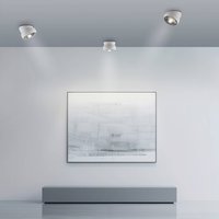 PURE LED downlight Move, white, Ø 12 cm, metal/glass