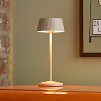 Sigor Facetta LED rechargeable table lamp, set of 3, beige, 22 cm, IP44