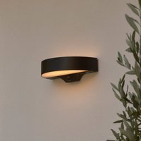 Nordlux LED-utomhusvägglampa Monay Round, svart, IP44