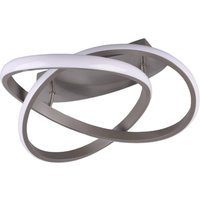 Reality Leuchten LED-taklampa Course, matt nickel, 3.000 K, Ø 45 cm