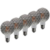 E27 3,8W LED-Lampe G95 918 Struktur smoke 5er-Set