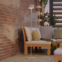 EGLO Solcellsdriven LED-terrasslampa Roccanova-L, vit, höjd 120 cm